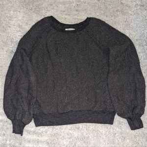 puffy sleeve grey sweater